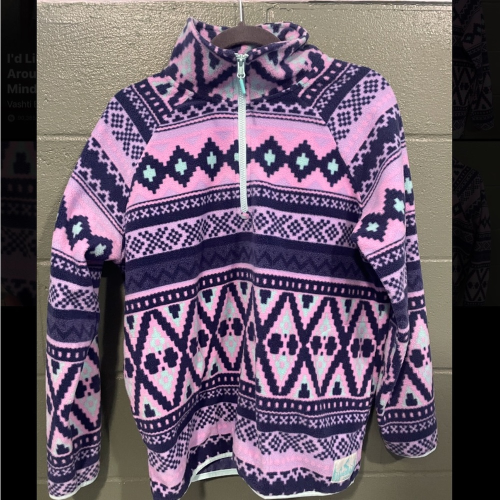 ASOS AZTEC FLEECE QUARTERZIP